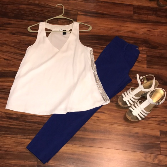 BLUE: Express Columnist Dress Pants - Picture 2 of 8